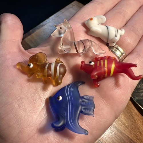 Vintage frosted glass animal - vintage,