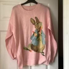 SHEIN Peter Rabbit Pink Sweater Jumper Printed both sides brand new
