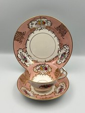 Rare 1930/1941 Sampson Smith Wetley China Tea Trio, [Pattern Number 7938].