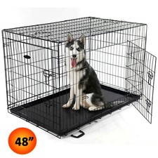 Dog Cage Pet Puppy Metal Training Crate Carrier Black S M L XL XXL sizes