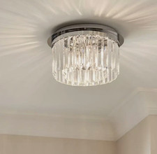 John Lewis BATHROOM Light Polished Chrome Crystal Gleam Flush Glass Chandelier