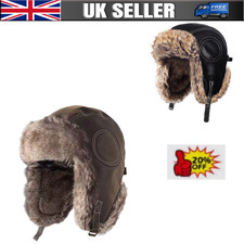 Leather Ushanka Trapper Hat -