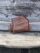 Pink Pressed Glass 1930’s Val Saint Lambert - Butter dish