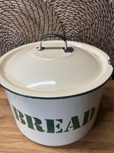 Enamel bread bin large - bread,