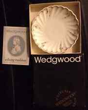 Rare Boxed Wedgwood Pink Garland Round Small Plate Coffee Saucer Dish White 1984