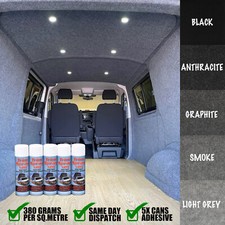CAMPER VAN CAR CARPET LINING 4 WAY STRETCH VW T5 T6 TRIM 10 SQM + 5x ADHESIVES