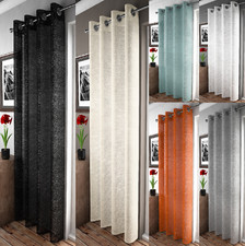 ADELE PLAIN EYELET TOP SINGLE VOILE NET CURTAIN PANEL SPARKLE GLITTER EFFECT NEW