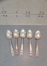 Vintage Community Silver Plate Hampton Court 6 FLUTED Desert Spoons X 6