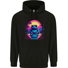 Retrowave Frog in a Sunset