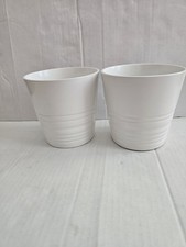 2 Ikea Muskot Plant Pots Cache Pot Planters White Ceramic 