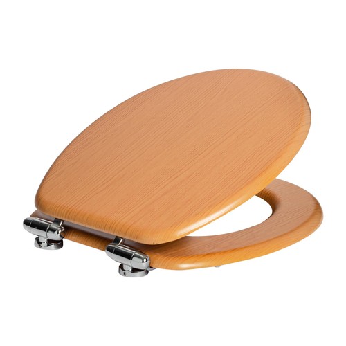 Wooden soft close toilet seat - wooden,