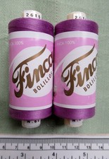 2 x 25g Spools Finca Bolillos Purple Shade 2615 No. 60 Cotton Lace Making