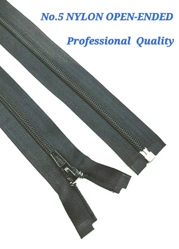 Black nylon zips medium - black,