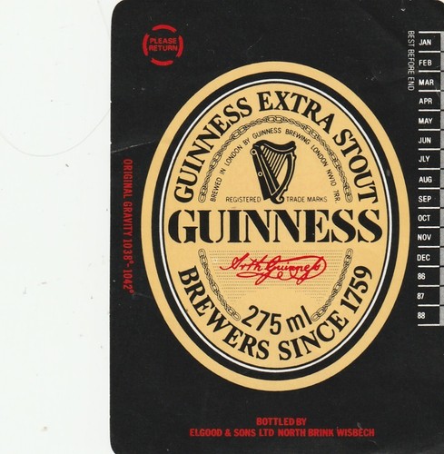 Beer bottle label guinness - -,