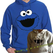 COOKIE MONSTER HOODIE UNISEX HOODED Elmo Sully Emoji SEASAME STREET PULLOVER