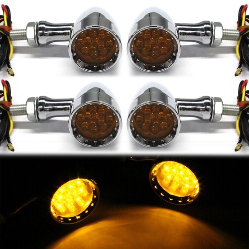4pc motorcycle chrome led - 4pc,