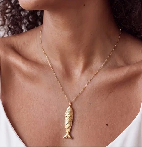 New 18k gold plated fish - new,