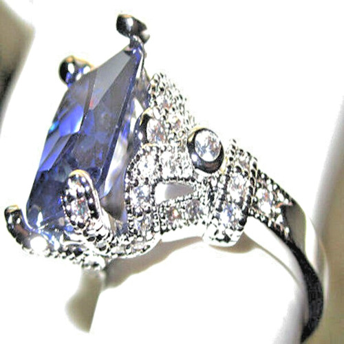 Ring tanzanite white gold - cz,