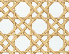 THIBAUT CURTAIN FABRIC DESIGN Cyrus Cane 4 METRES GOLD LINEN BLEND