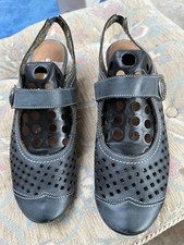 REMONTE DORNDORF  SHOES 6,5 MODERN SLINGBACK GREY LEATHER CUBAN HEEL UNWORN 