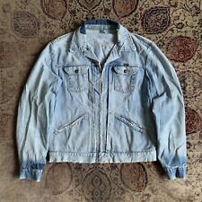Vintage 70s Wrangler 124mjz Zip Up Denim Jacket Rare Blue Bell Size Large L 