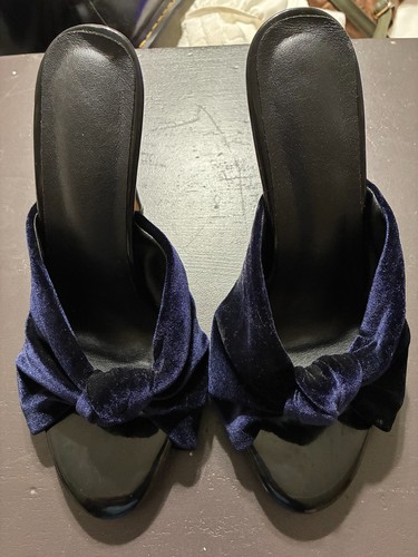 Navy blue velvet bow - navy, black