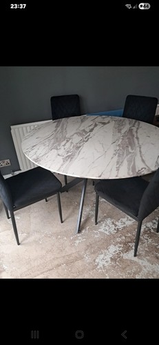 Marble dining table white grey - marble,
