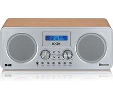Logik Portable Dab Bluetooth Radio - L75Dab20 - Silver & Wood - Very Good Refurb