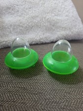 Set Of Two Green Plastic UFO