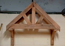 Wooden front door porch canopy