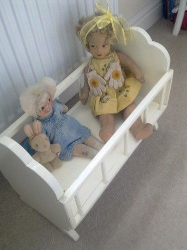 Dolls bears bed - , antique