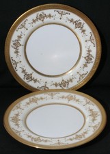 Vintage Minton Bone China Riverton K227 Gilt and White Dinner Plate x 2 #5