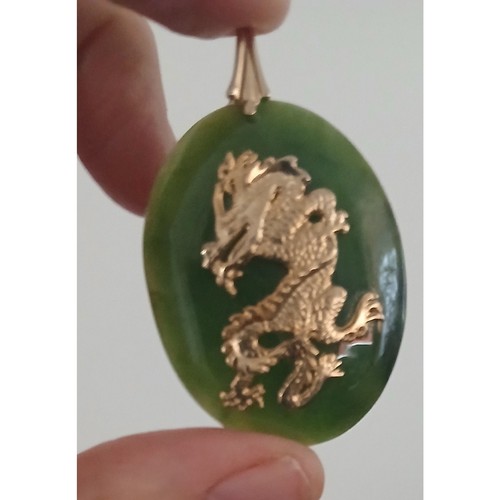 Vintage green jade dragon - green,