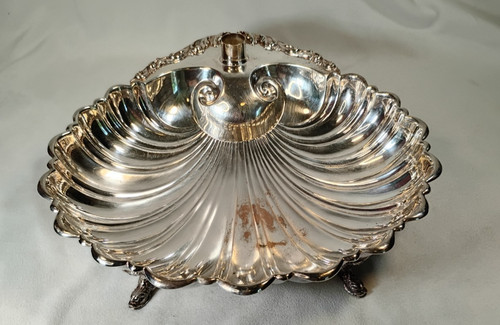 Vintage silverplate seashell - vintage,