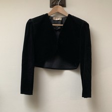Vintage Black Velvet Cropped