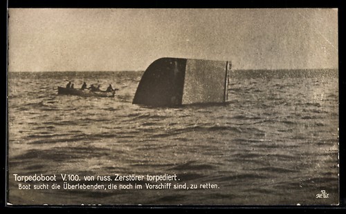 Postcard wreck torpedo - wreck,