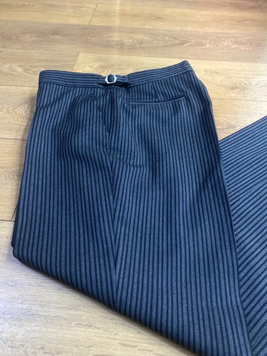 Black grey pinstripe trouser - black,