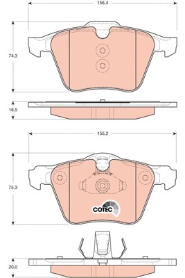 Front brake pad set - front,