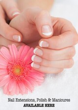 Nail Extensions Polish Bespoke Text Wording Poster Sign Business Beauty Salon