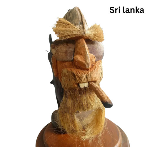 Handmade coconut husk face - coconut,
