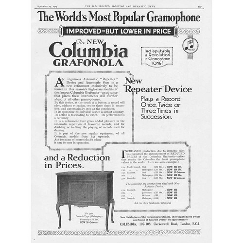 Columbia grafonola gramophone - grafonola,