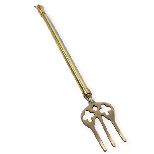 Brass extending toasting fork - toasting,
