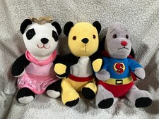 Sooty, Sweep Superman & Sue - Soft Plush Toys - 2008 Collectible - see photos