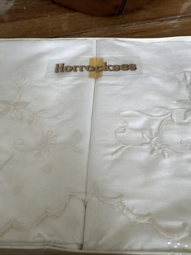 Pair horrockses embroidered - horrockses,