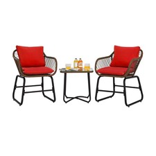 Patiojoy Outdoor 3PCS Rattan
