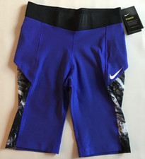 Nike Court Womens Shorts M Long Tennis  Blue Black White 839120-452