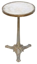 Antique 19th Century Marble, Brass & Cast Iron Bistro Table – Kitchen or Garden