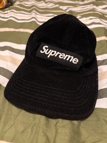Supreme black corduroy camp - corduroy,