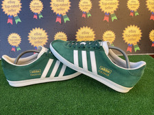 Vintage 2014 Adidas Gazelle OG 80,s Casuals Green,White Mens Trainers UK 9