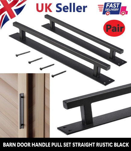 Pair black steel barn door - barn,